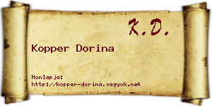 Kopper Dorina névjegykártya